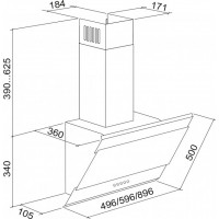 витяжка Eleyus FOCUS 1000 60 BL